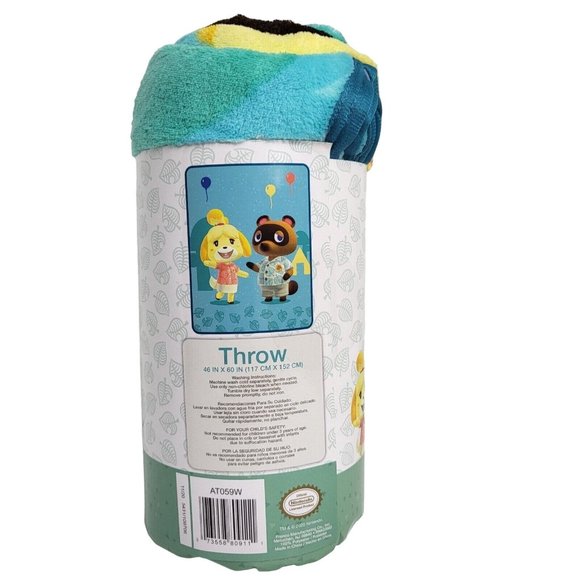 Animal Crossing New Horizons Super Soft Throw Plush Blanket 46" X 60" Nintendo - Picture 2 of 13